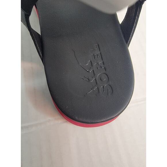 Sorel Sandals Womens SZ 7.5 Roaming Lace Leather Black Punch Pink - Picture 6 of 9